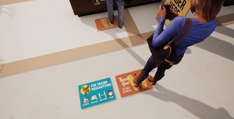 social distance floor graphic